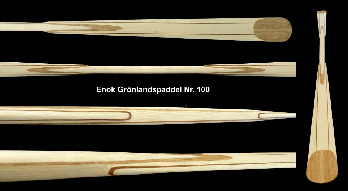 Enok Grönlandspaddel Nr 100, Mönstrad med ekränder i blad och skaft